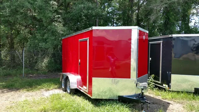Red 12ft TA  Enclosed Trailer