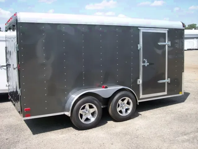 Charcoal Cargo Trailer 14ft TA Ramp Door