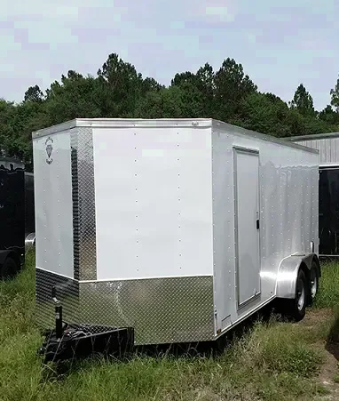 16ft  Cargo Trailer White V-Nose