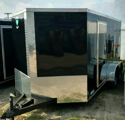 Black 16ft TA Cargo Trailer, V-Nose