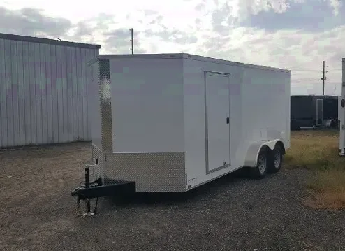White 16ft V-Nose Cargo Trailer