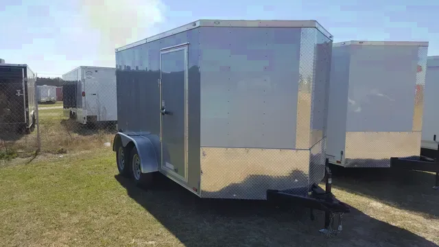 Silver 16ft Enclosed Motorcycle Trailer