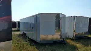 White 20ft V-Nose Enclosed Cargo Trailer