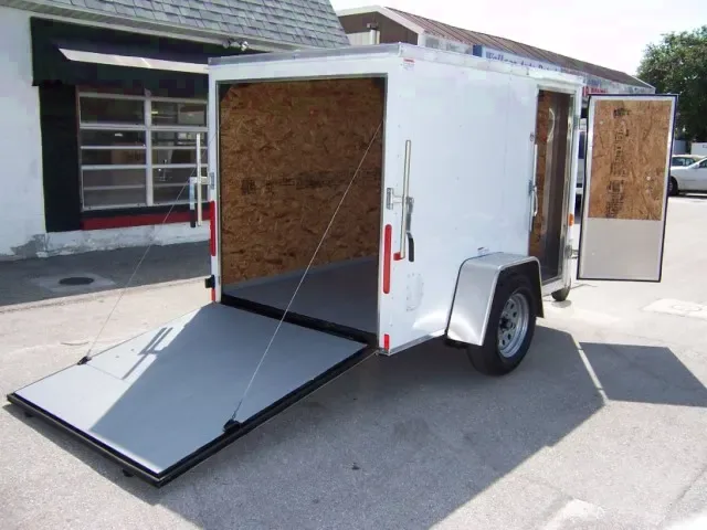 White 8ft Spring Assist Ramp door