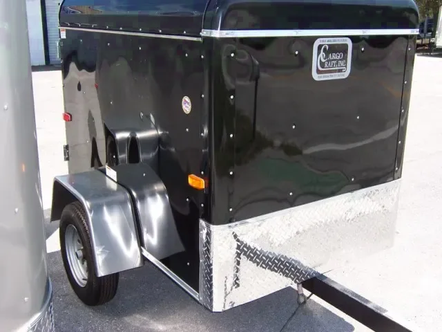 8ft Black Flat front Enclosed