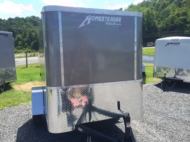8ft Silver Cargo Trailer with Rear Ramp