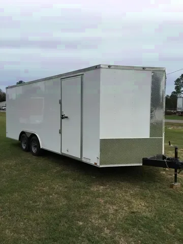 20ft White BP Enclosed Cargo Trailer