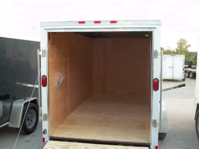 White Aluminum 12ft V-nose Enclosed Cargo