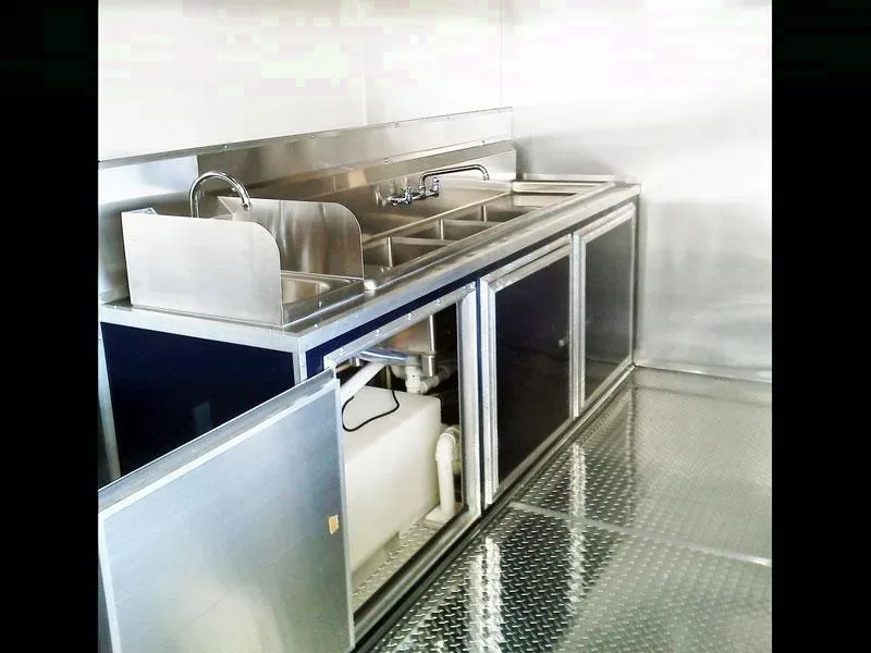 Blue Flat Front 20ft Concession Trailer w/Sink Package