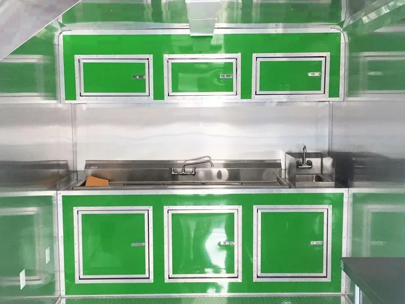 Green BBQ Concession Trailer 20FT