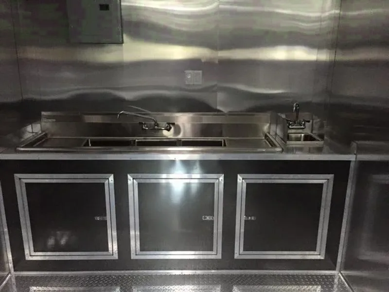 Charcoal Flat Front Concession Trailer 22ft w/Sink Package