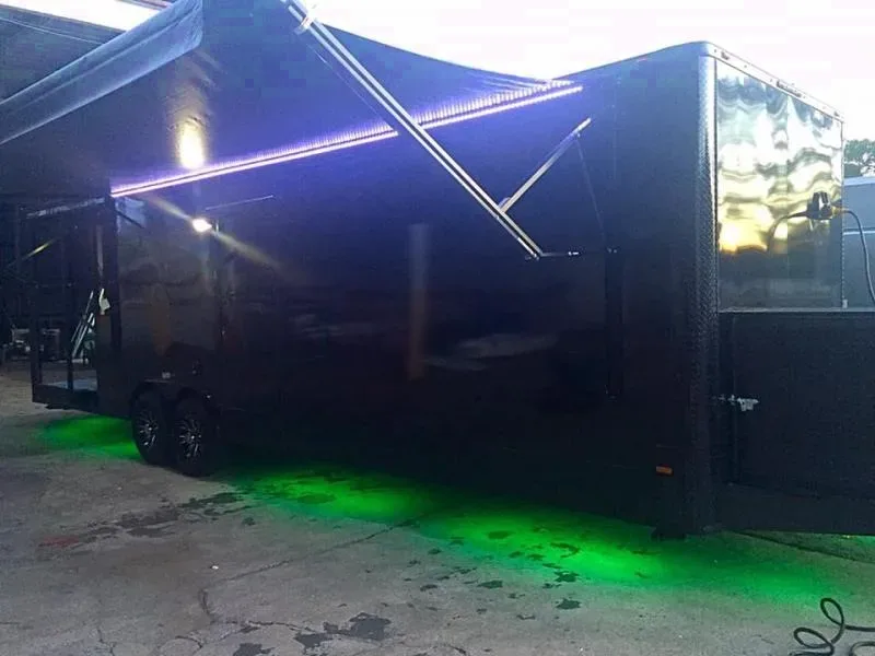 Black 30ft BBQ Concession Trailer w/Awning