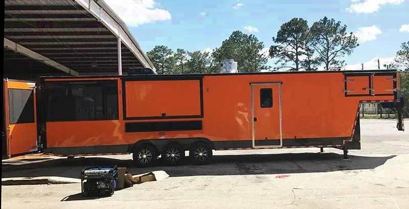 10ft Orange Gooseneck Concession Trailer