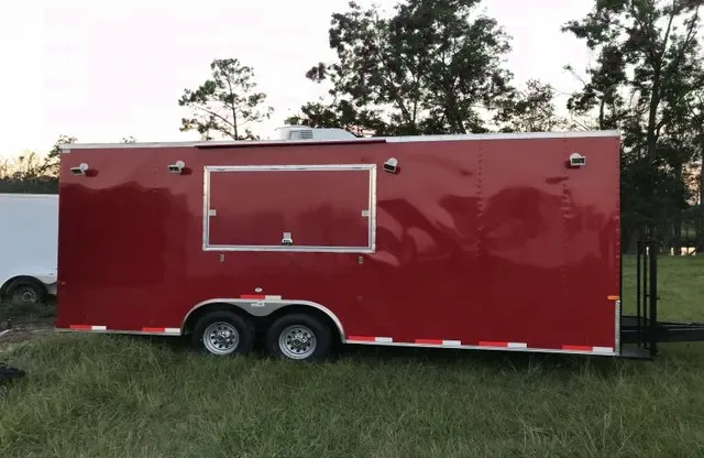 20FT CONCESSION TRAILER W/BLACK AND WHITE CHECKERED FLOOR