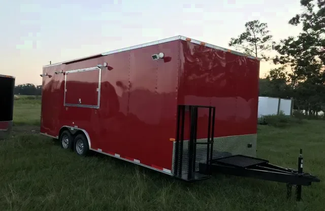 CONCESSION TRAILER 20FT RED W/PROPANE TANK HOLDER