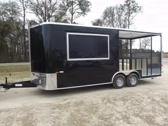 20FT BLACK BBQ CONCESSION TRAILER W/RAMP