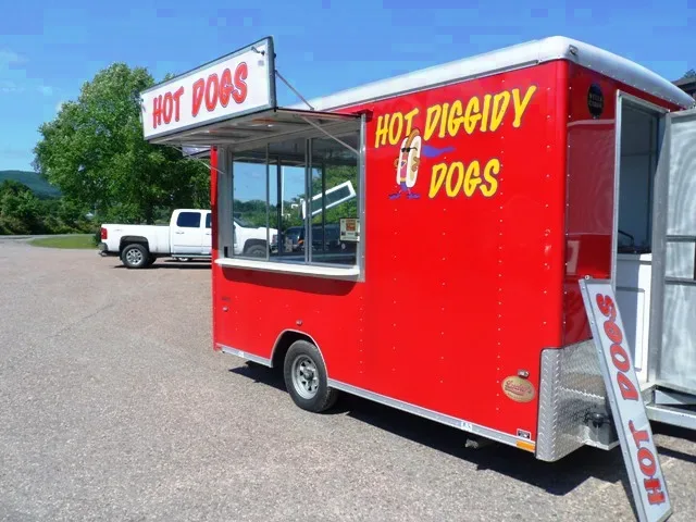 12FT Hot Dog Concession Trailer-LOADED With Marquee Windows