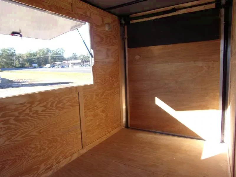 2025 Empire Cargo 6x12 Silver Enclosed Concession Trailer with Vending Window