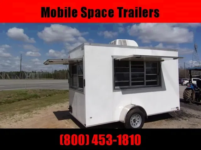 2025 Covered Wagon 6x12 White Concession Trailer - 3 Sink Package & Dual Windows