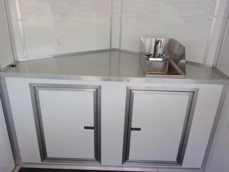 2025 Covered Wagon 6x12 White Vending Trailer - Hand Sink & Cabinets