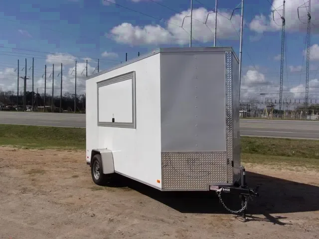2025 Covered Wagon 6x12 White Concession Trailer with Serving Window - Inquire Today!