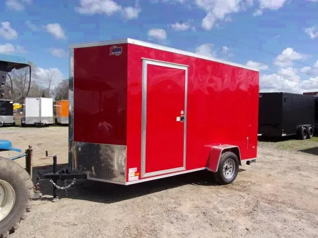 2025 Covered Wagon 6x12 Red Vending Enclosed Cargo Trailer
