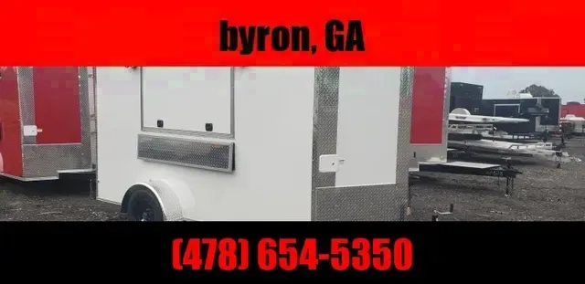 Covered Wagon Trailers 6x12 7' 3x6 Glass & Screen Window Yellow Finished Interior w/ Electric Enclos