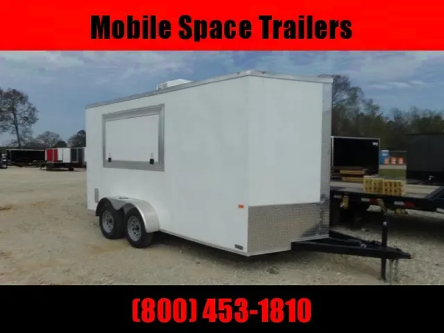 2025 Rock Solid Cargo 7x16 Black Concession Trailer with AC & Electric