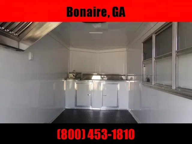2025 Rock Solid Cargo 7x16 Black Mobile Concession Trailer with AC