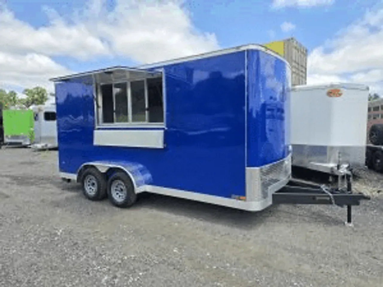 Concession/Vending 2025 7X16 Covered Wagon Trailers 7X16 blue concession trailer w sinks and power -eccn716-104279 7 ft. x16 ft.