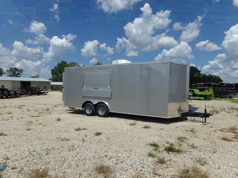 8 5X20 silver w Glass Screen Vending Concession Trailer