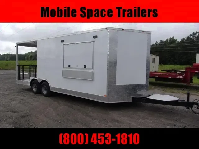 Exclusive: 2025 Empire Cargo 8.5x20 White Concession Trailer - Offer Now!