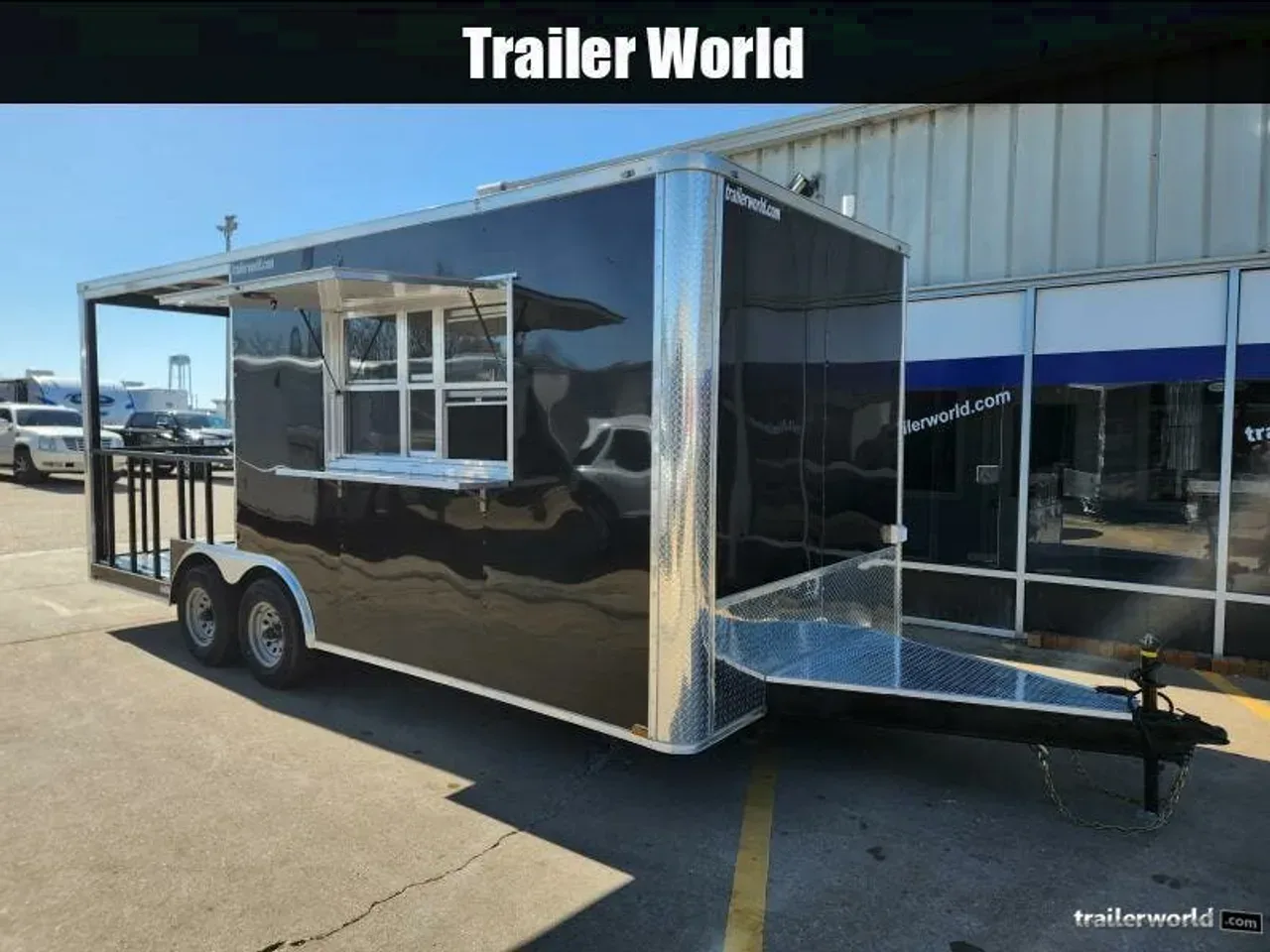 63361 AVAILABLE TO ORDER - 2026 Miscellaneous 8.5' X 20' TA Black BBQ Porch Concession Concession/Vending Trailer