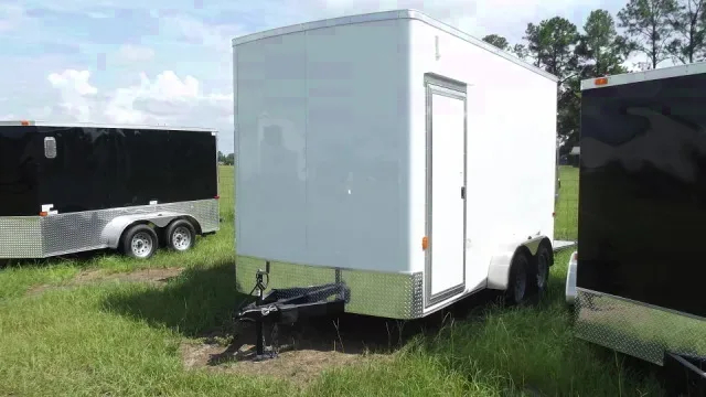 White 14ft Tandem 3500lb Axles Concession Trailer