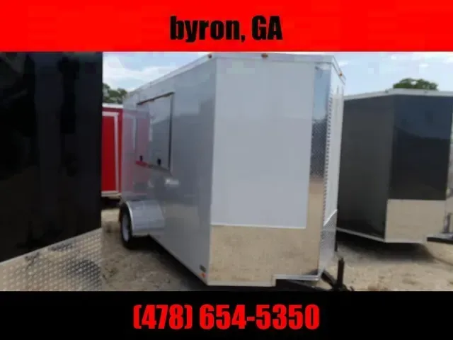 empire cargoTrailers 6x12 7' 3x6 Glass & Screen Window Yellow Enclosed Cargo Concesion