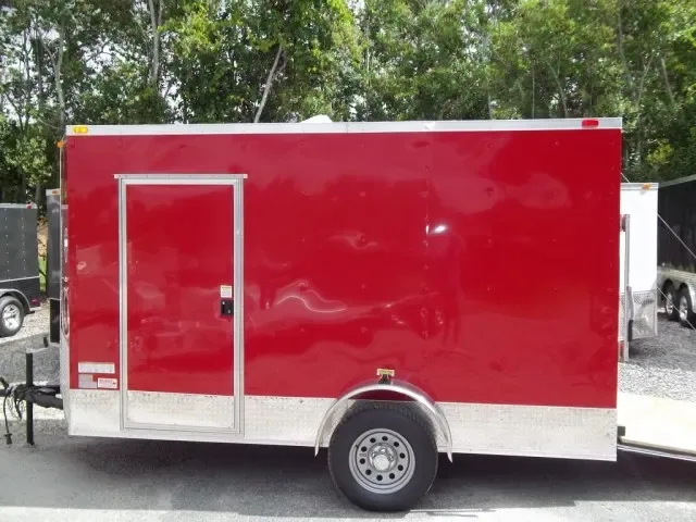 2025 6x12 Mobile Concession Trailer - Vibrant Red