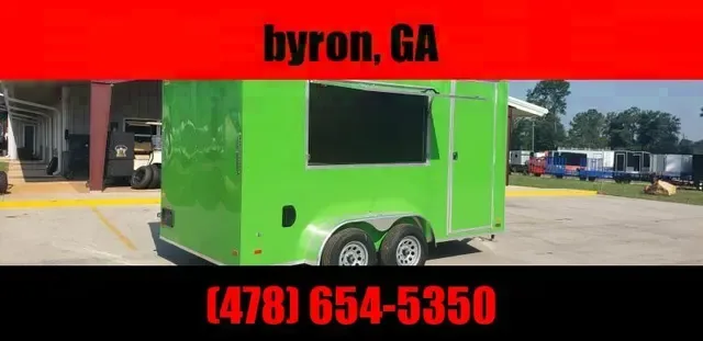 7X14 green concession vending trailer