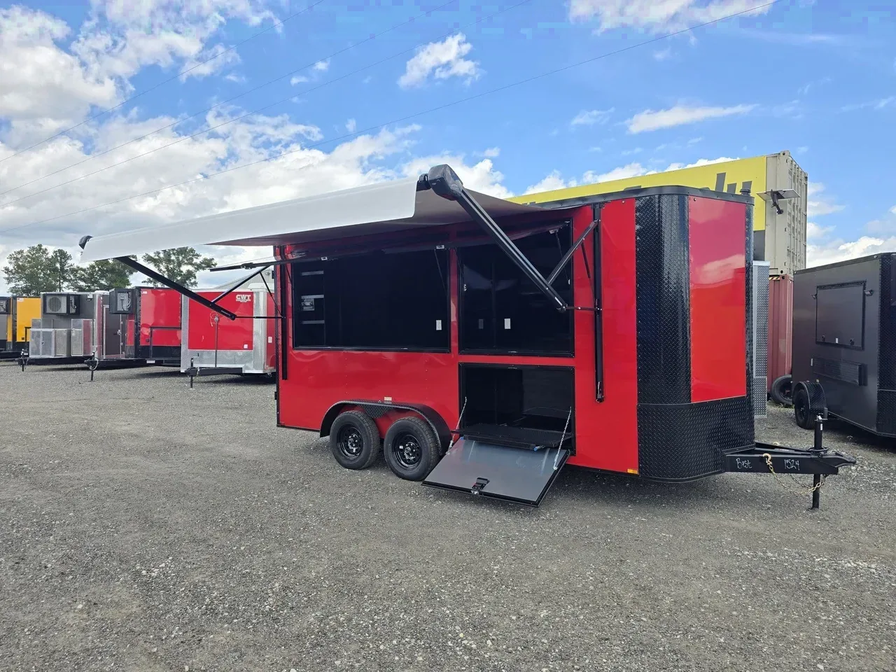 Concession/Vending 2026 7X16 Arising Trailers 7X16 Enclosed Tailgate Event Trailer With Bathroom Ga Bulldog Red Blackout -ECTG716-001524 7 ft. x16 ft.