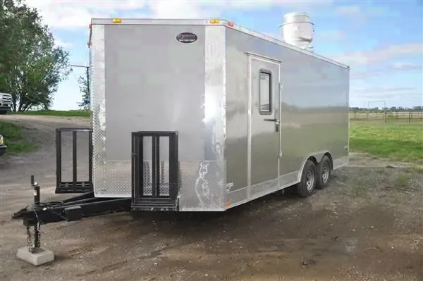 Silver Flat Front 18ft Concession Trailer