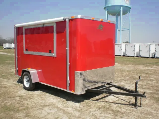 RED 6X12 CONCESSION TRAILER W/AWNING