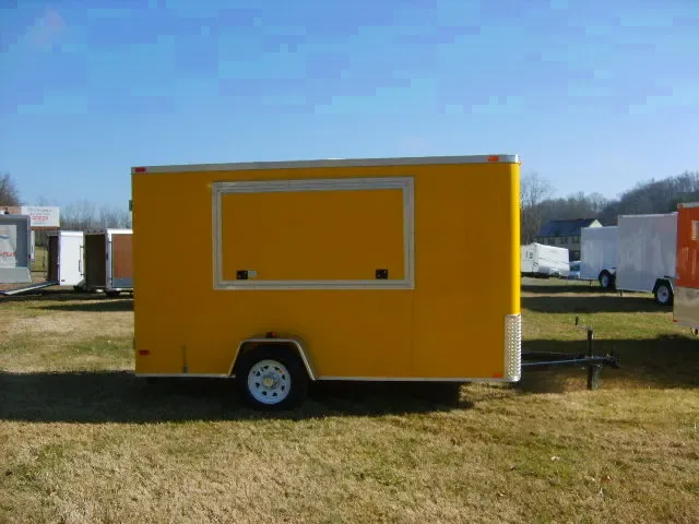 YELLOW 7X12 SINGLE AXLE CONCESSION TRAILER