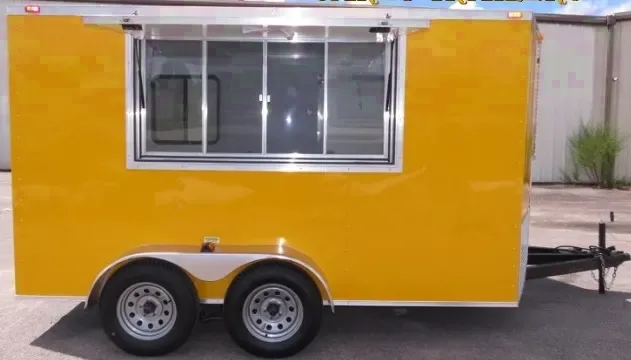 Concession Trailer 14ft Yellow Flat Front