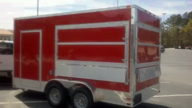 RED 7X14 TA MARQUEE CONCESSION TRAILER