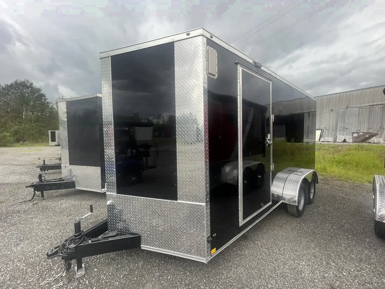 2025 Diamond Cargo 7x16TA 7' Tall Concession Window Glass & Screen BBQ Trailer