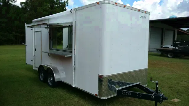 WHITE 7X16 CONCESSION TRAILER