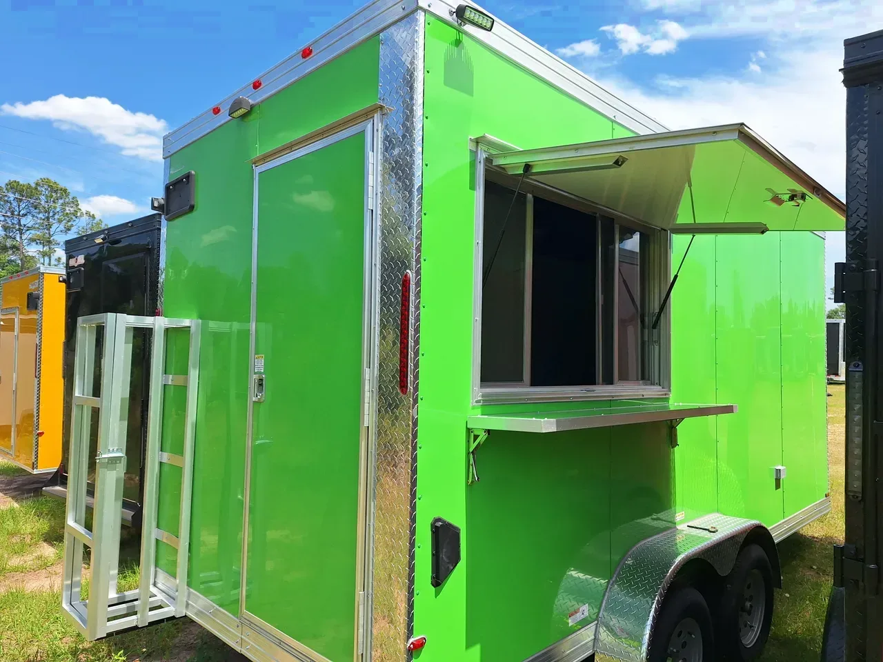 7X16 GREEN CONCESSION TRAILER