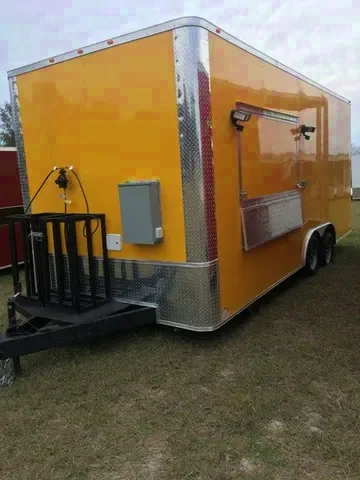 2025 YELLOW 8.5X20 CONCESSION TRAILER. ***IN STOCK***