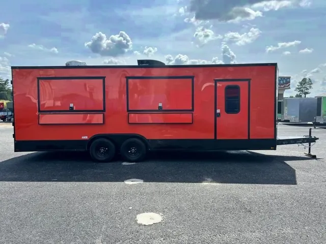 Opportunity! 2025 Quality Cargo 8.5x24 Concession Trailer - Eye-Catching Orange