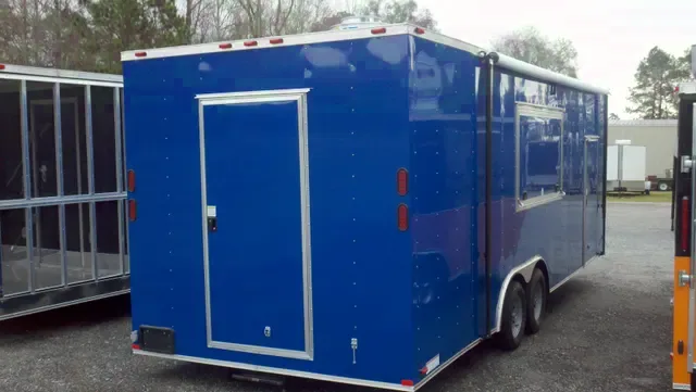 BLUE 8.5X24 CONCESSION TRAILER W/RESTROOM