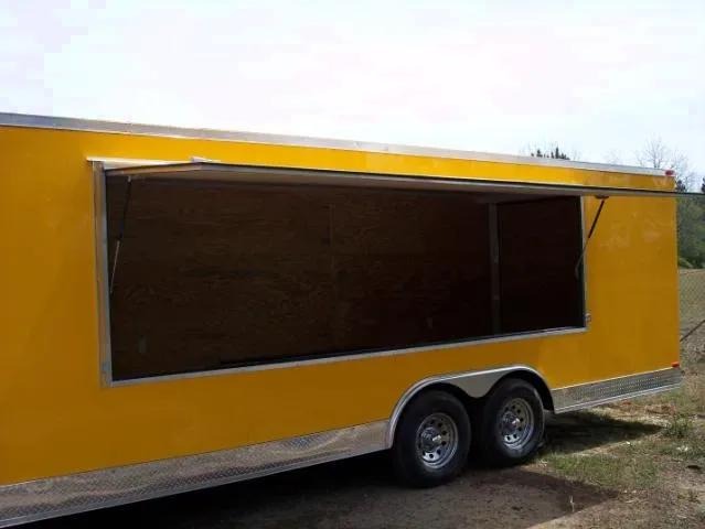 24ft Concession Trailer Yellow w/Large Vending Window